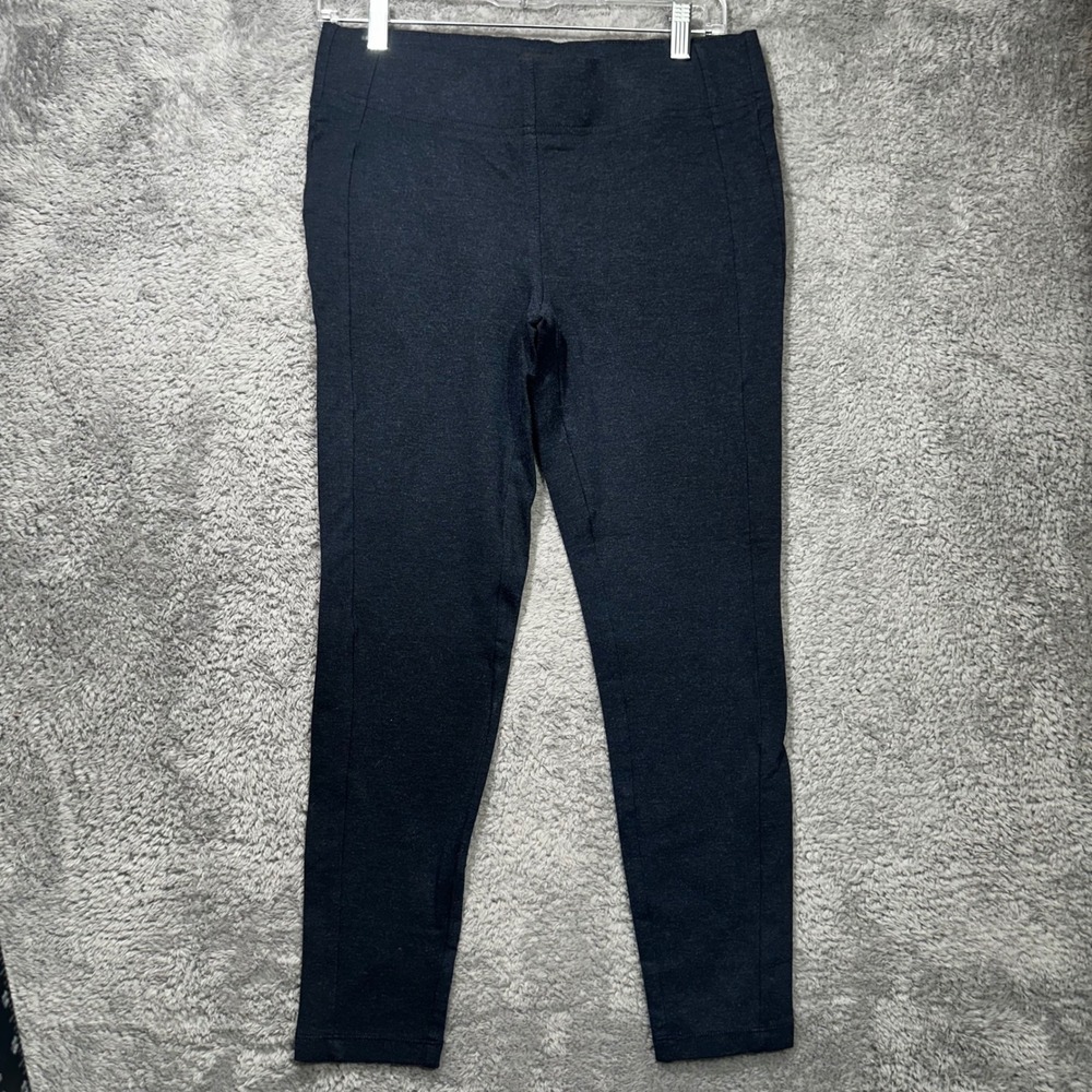LOFT Leggings Womens Medium Charcoal Gray Heathered Slim Leg Stretch Knit Pants